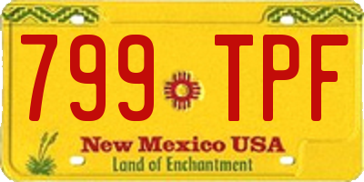 NM license plate 799TPF