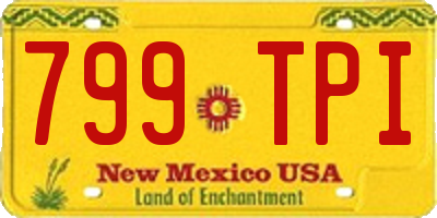 NM license plate 799TPI