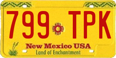 NM license plate 799TPK