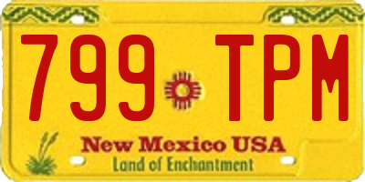 NM license plate 799TPM
