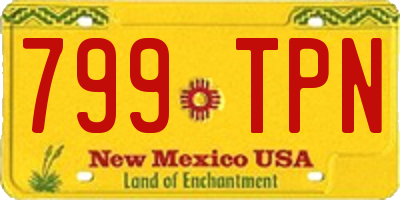 NM license plate 799TPN