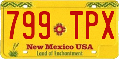 NM license plate 799TPX