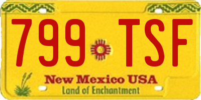 NM license plate 799TSF