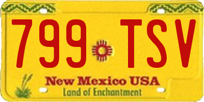 NM license plate 799TSV