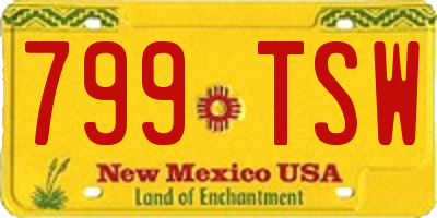 NM license plate 799TSW