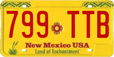 NM license plate 799TTB