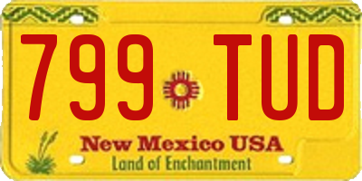 NM license plate 799TUD