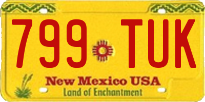 NM license plate 799TUK