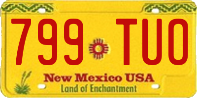 NM license plate 799TUO