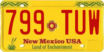NM license plate 799TUW
