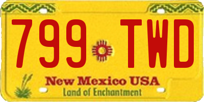 NM license plate 799TWD