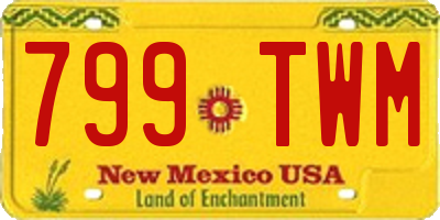 NM license plate 799TWM