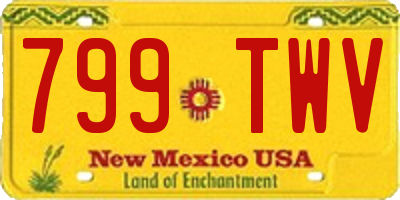 NM license plate 799TWV