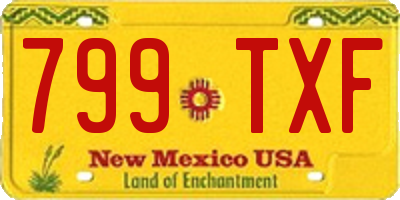 NM license plate 799TXF