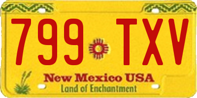 NM license plate 799TXV