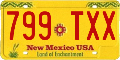 NM license plate 799TXX