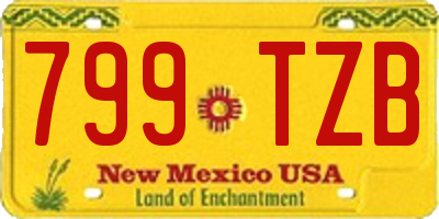 NM license plate 799TZB