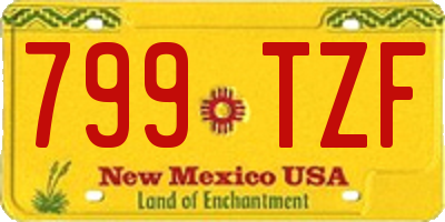 NM license plate 799TZF