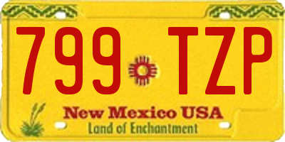 NM license plate 799TZP