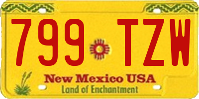 NM license plate 799TZW