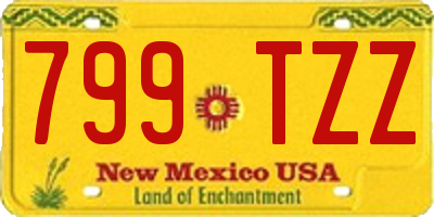 NM license plate 799TZZ