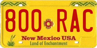 NM license plate 800RAC