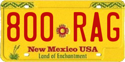 NM license plate 800RAG