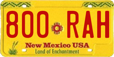 NM license plate 800RAH