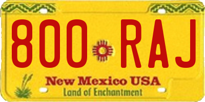 NM license plate 800RAJ