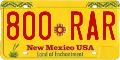NM license plate 800RAR