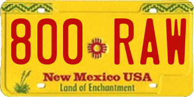 NM license plate 800RAW