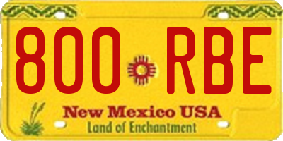 NM license plate 800RBE
