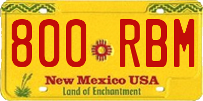 NM license plate 800RBM