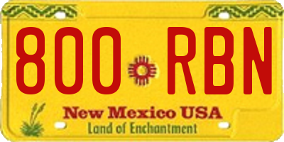 NM license plate 800RBN