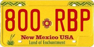 NM license plate 800RBP