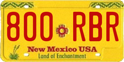 NM license plate 800RBR