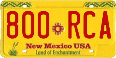 NM license plate 800RCA