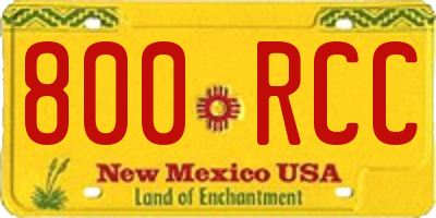 NM license plate 800RCC