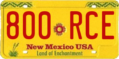 NM license plate 800RCE