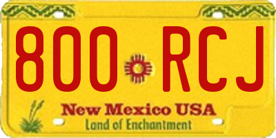 NM license plate 800RCJ