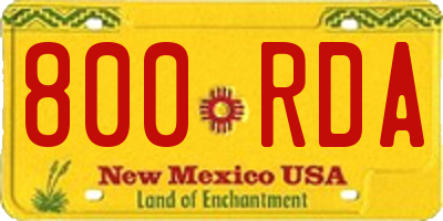 NM license plate 800RDA