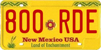 NM license plate 800RDE