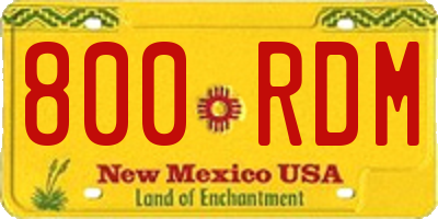 NM license plate 800RDM