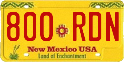 NM license plate 800RDN