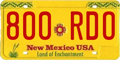 NM license plate 800RDO