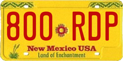 NM license plate 800RDP