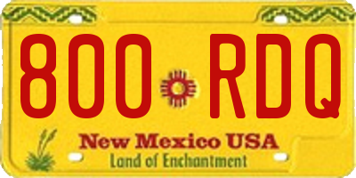 NM license plate 800RDQ