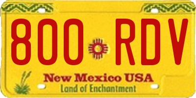 NM license plate 800RDV