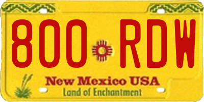 NM license plate 800RDW