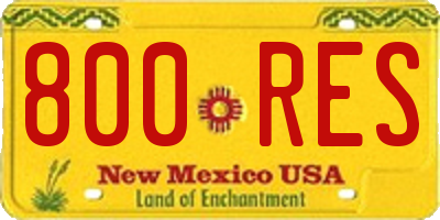 NM license plate 800RES